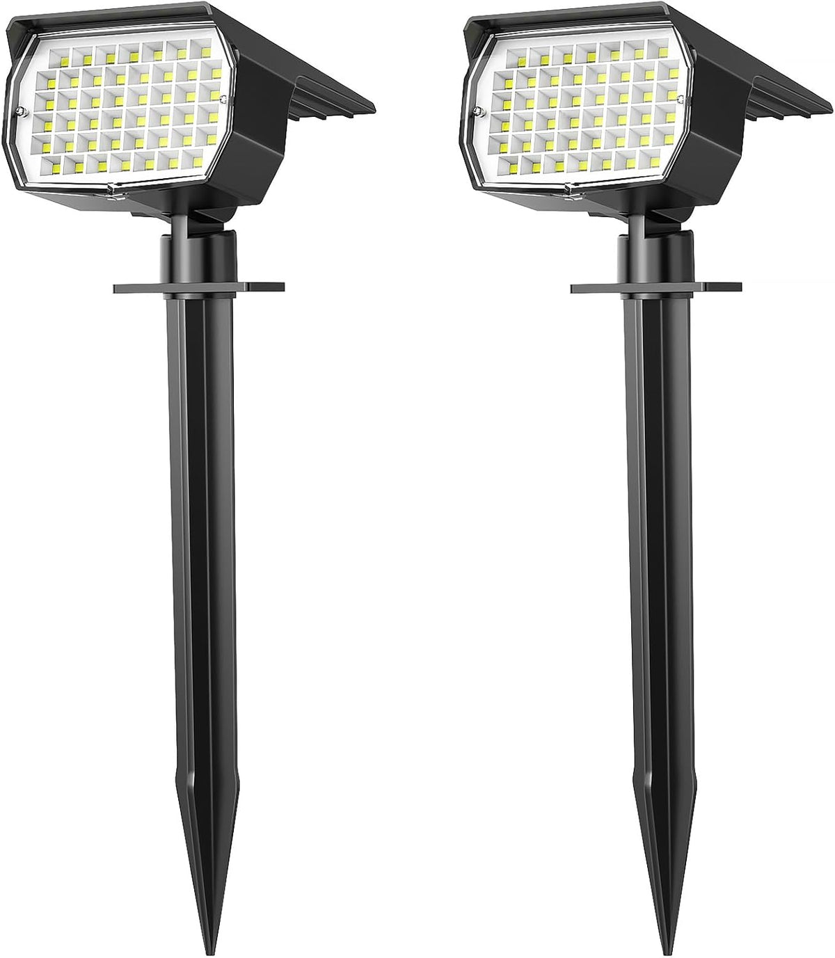 Solar Spot Lights Outdoor Waterproof IP65, 2 Pack Landscape Spotlights with 46 LEDs, 3 Modes Auto