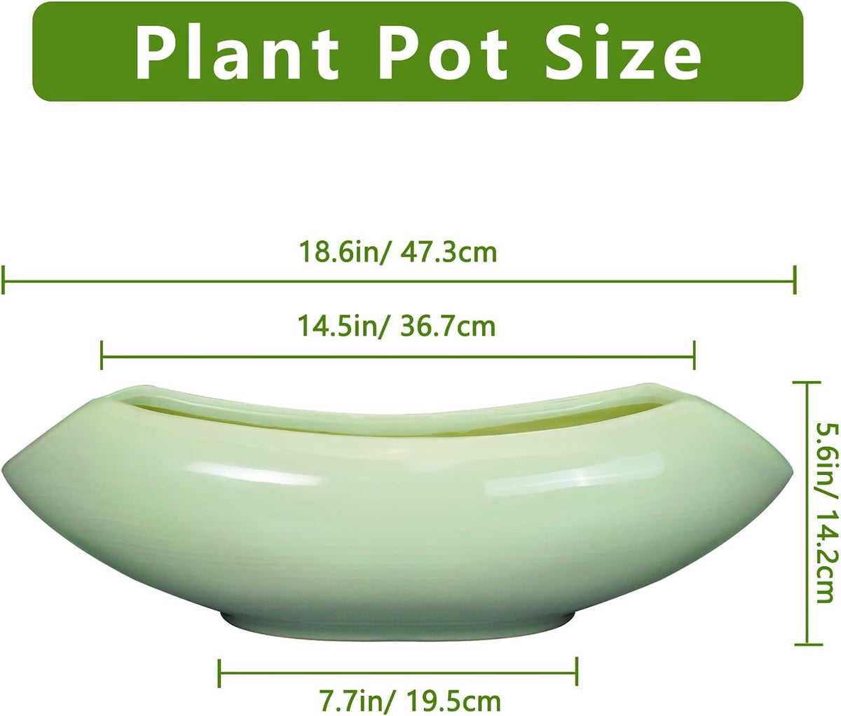 Ceramic Bonsai Pots - Large Succulent Planter 18 Inch Plant Pot Indoor Succulent Pot with Drainage
