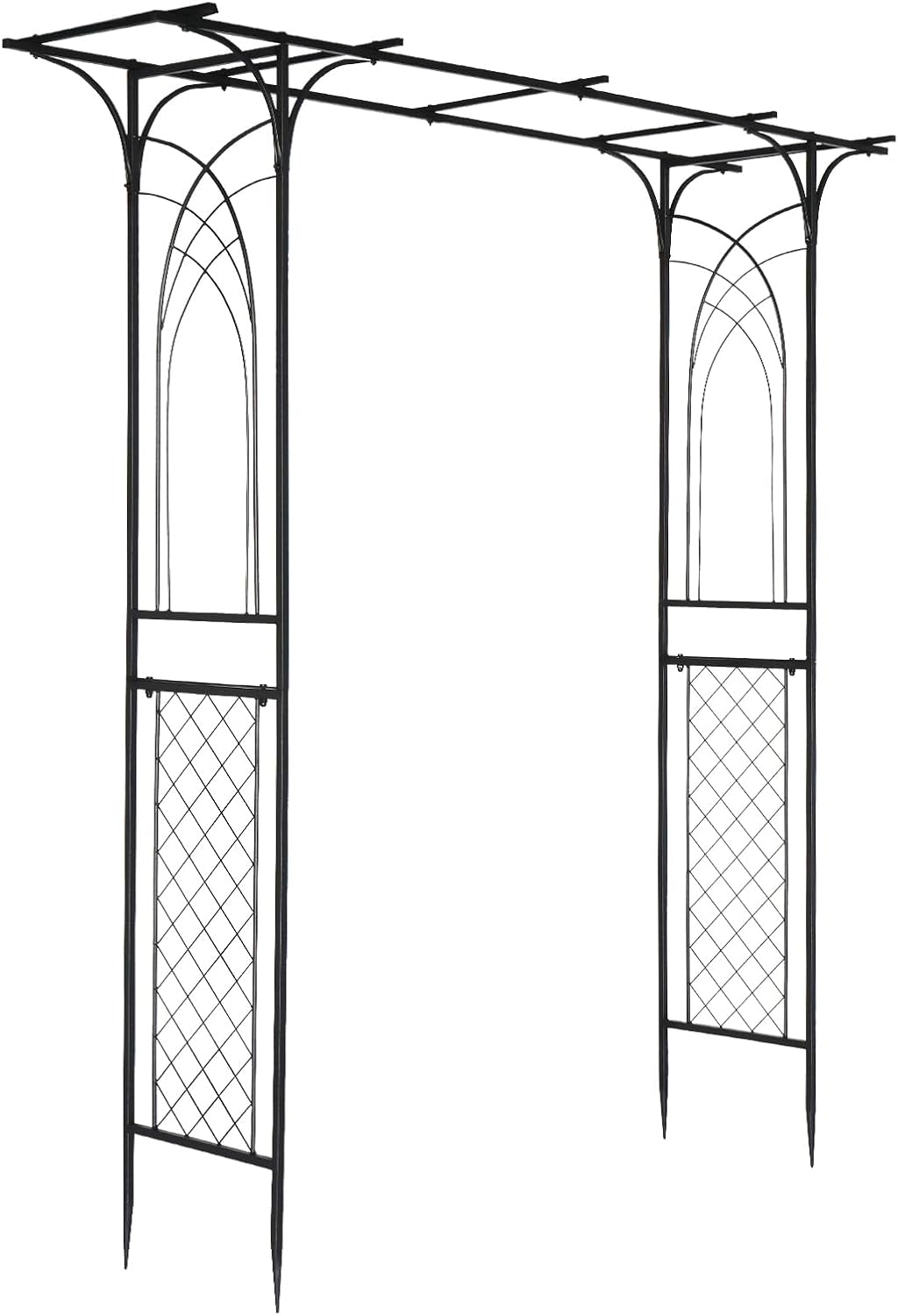 VINGLI Garden Arbor, Arch for Wedding Ceremony Party, Christmas Garden Decor Steel Garden Trellis