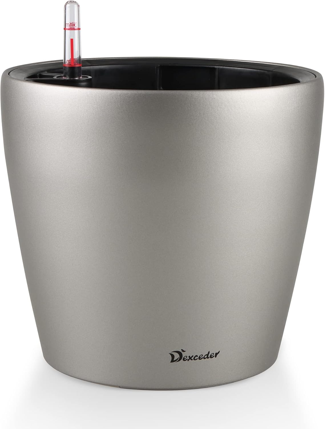 Dexceder 9x8 Inches Self Watering Planter Metallic Matte Indoor Outdoor, Inner Pot Design
