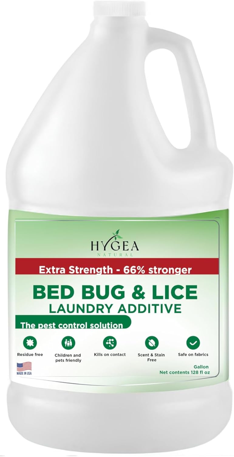 Extra Strength Lice & Bed Bug Laundry Additive - Gentle, Odorless, and Stain-Free Liquid Laundry