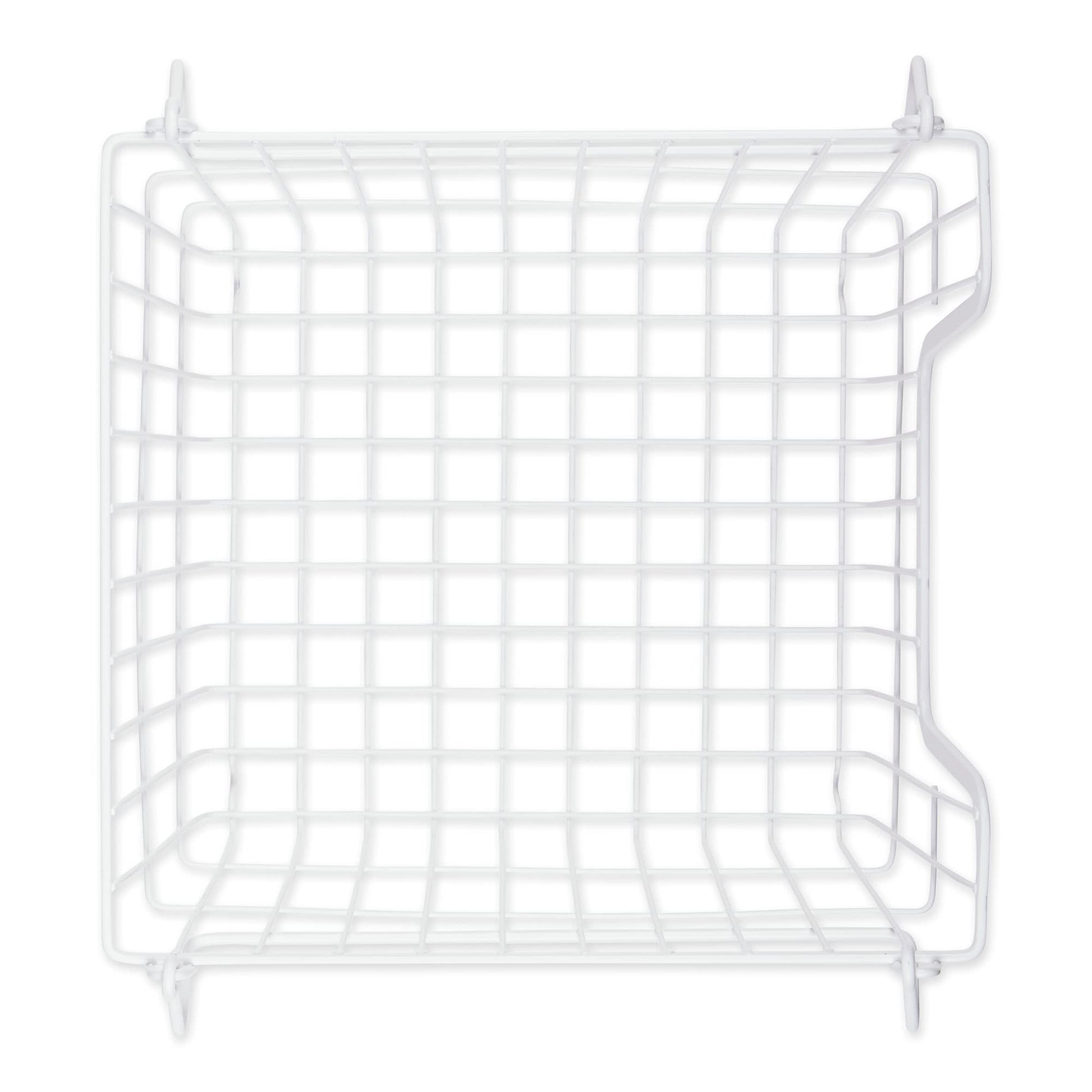 DII Metal Wire Utility Storage Bin, Large, 11x11x11", White