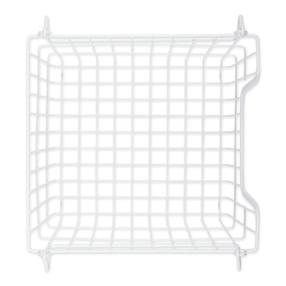 DII Metal Wire Utility Storage Bin, Large, 11x11x11", White
