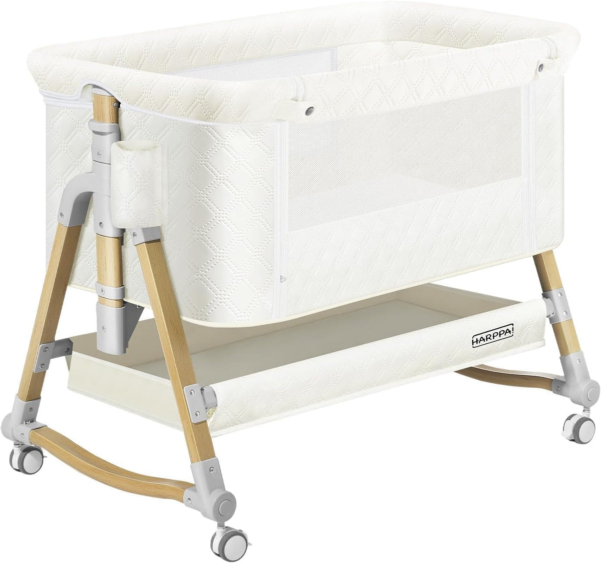 HARPPA Cuddly Bassinet, 3 in 1 Baby Bassinet Bedside Sleeper, Bedside Crib with Mattress and