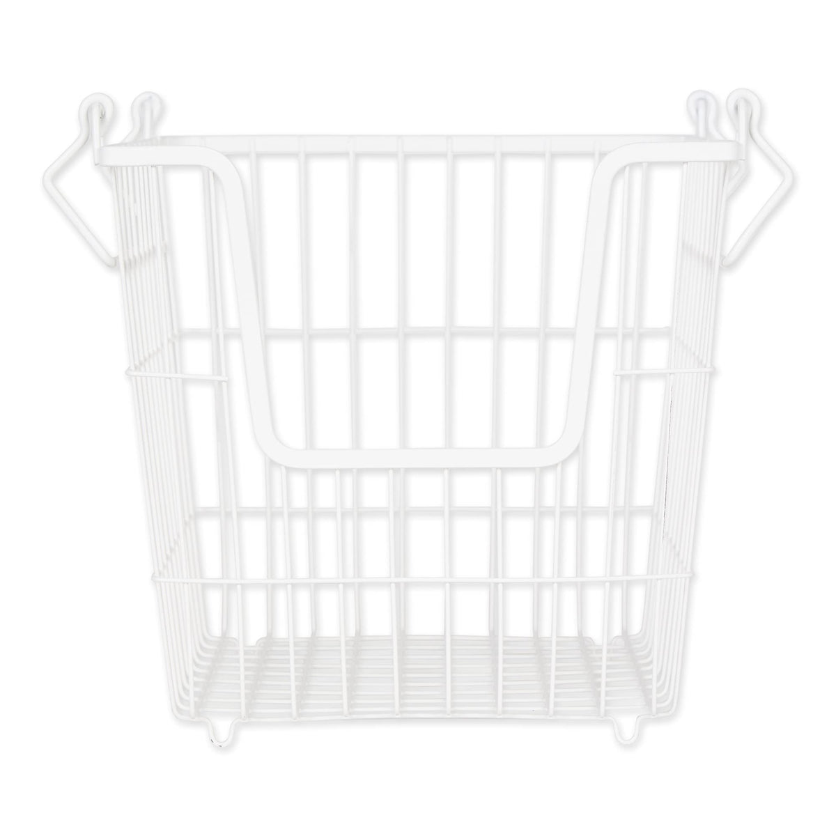 DII Metal Wire Utility Storage Bin, Large, 11x11x11", White