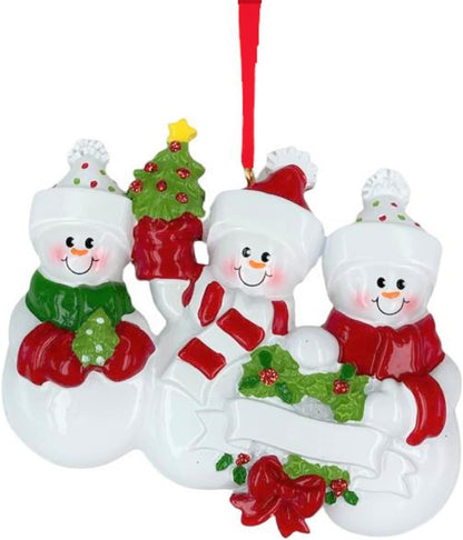 Snowman Family of 3 Christmas Ornament 2025 Personalized Family Christmas Ornaments 2025 |