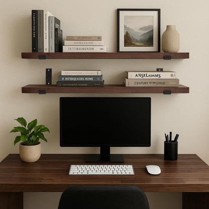 CONSDAN Floating Shelves for Wall Mounted Book Shelf Hanging Shelves Floating Bookshelf for