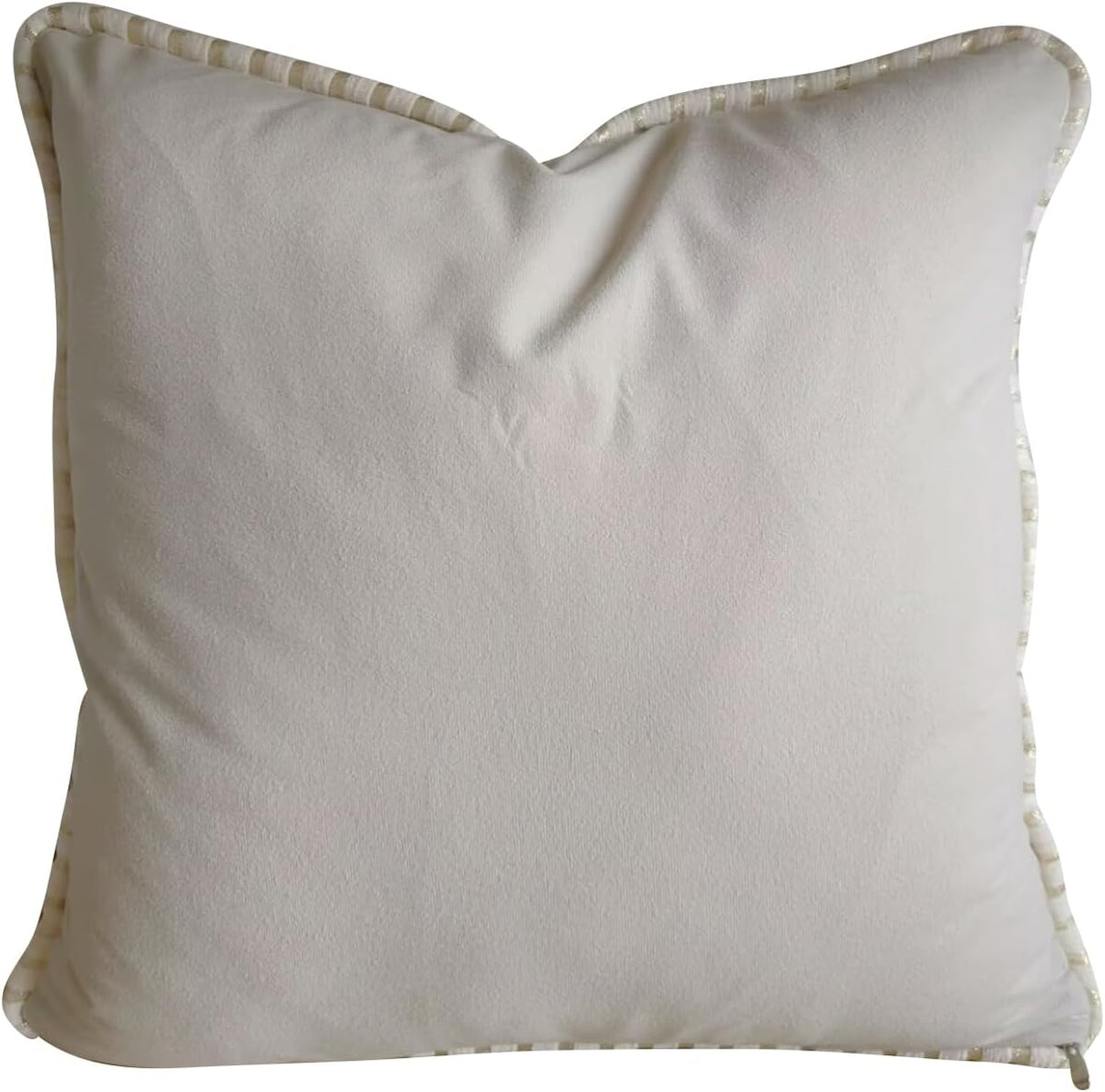 Set of 2 Beige Vintage Throw Pillows Covers 18x18in，Floral Embroidered Cushion Cover for Sofa