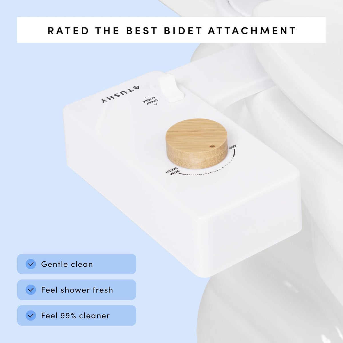TUSHY Classic 3.0 Bidet Toilet Seat Attachment - A Non-Electric Self Cleaning Water Sprayer with
