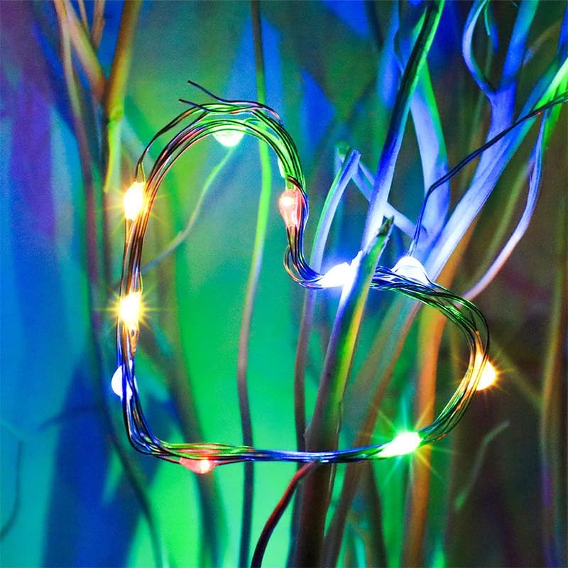4 x Fairy Lights Battery Operated 8 Lighting Modes,50LEDs,16.4Ft/5 Meters Silver Wire String