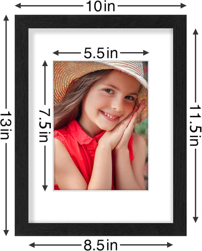 Vittanly 9x12 Picture Frames Set of 9, Shatter Resistant Plexiglass, Display 6x8 Pictures with Mat