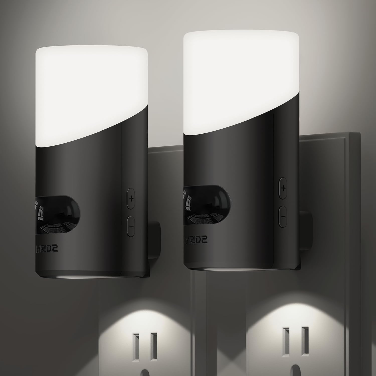 Lyridz Motion Sensor Night Light, LED Night Lights Plug into Wall, 1-150LM Dimmable Night Light