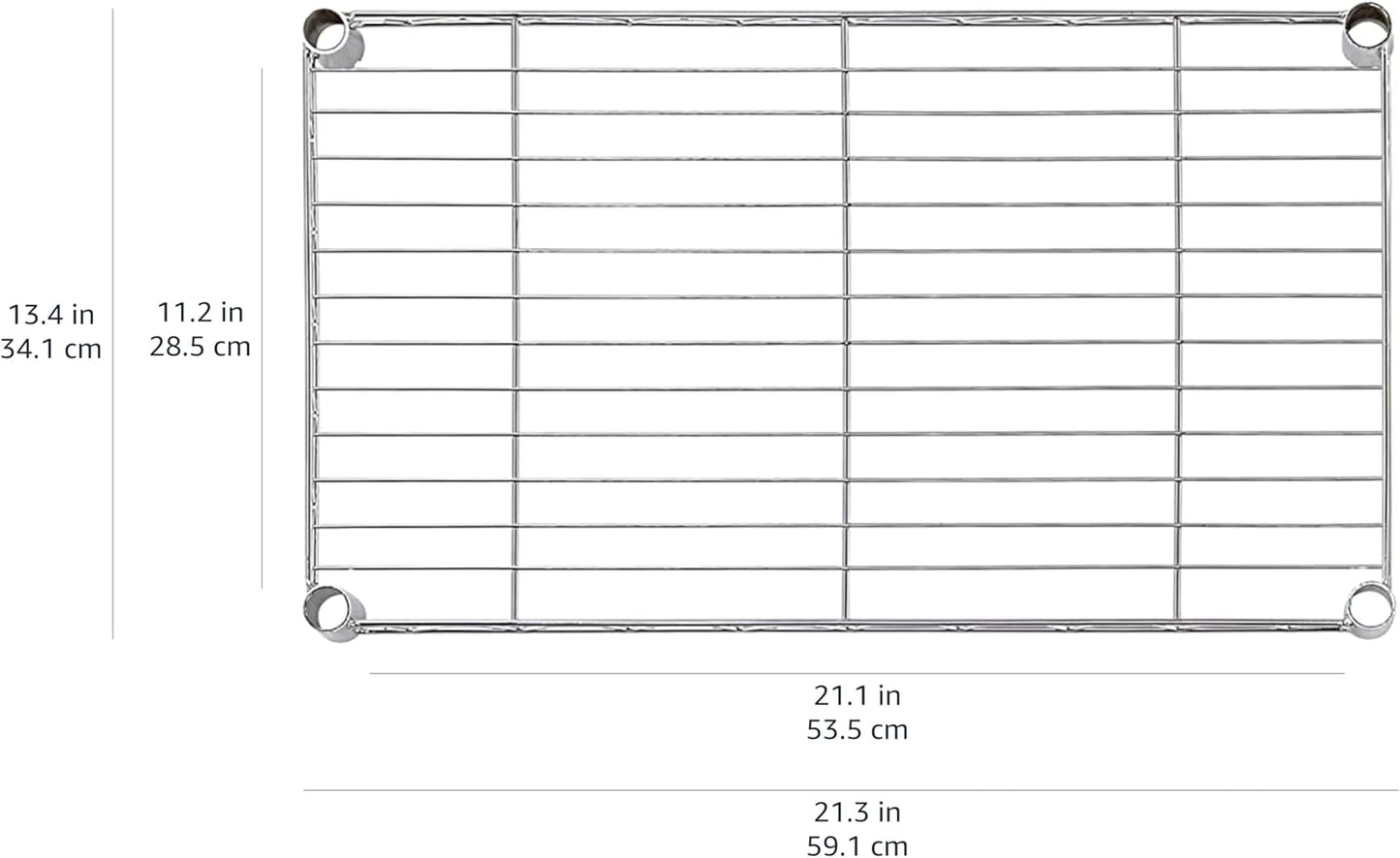 Amazon Basics 4-Shelf Steel Wire Storage Rack, Adjustable, Sturdy, Easy Assembly, 13.4 D x 23.2 W x