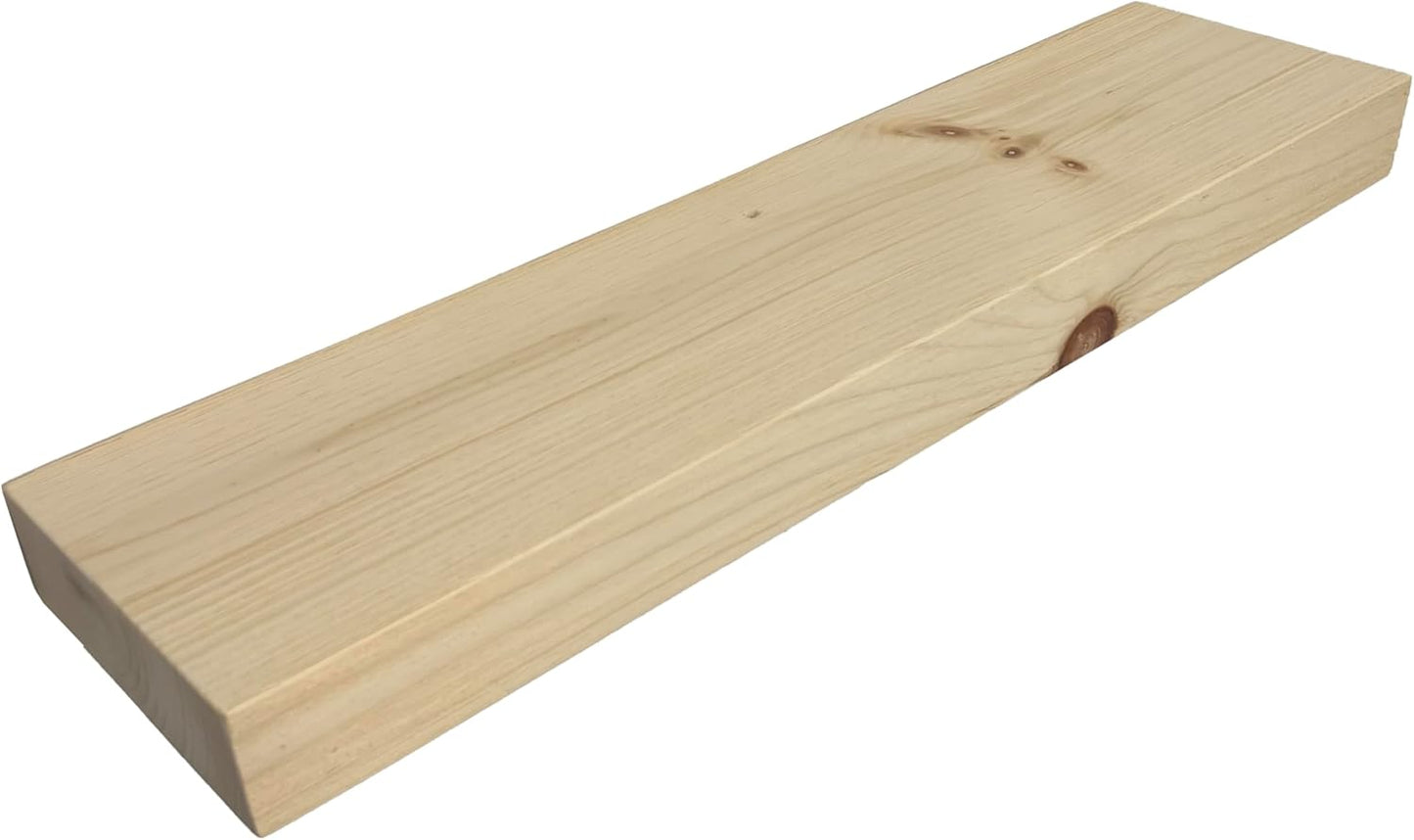 Joel's Antiques 24 Inch Floating Shelves for Wall - 24x6x2 in - Unfinished Wood Shelf Design