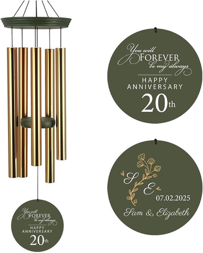 ASTARIN 20th Tree of Life Wind Chimes, Personalized Wind Chimes for Cople Women Men, Couple Gifts