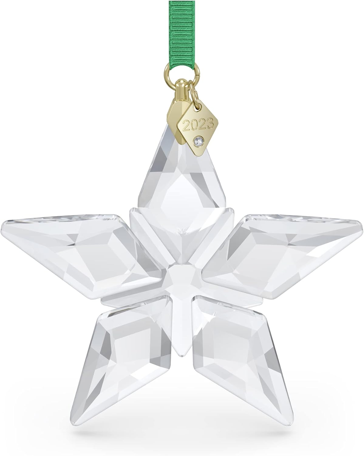 Swarovski Annual Edition 2023 Ornament, Clear Crystal Star with 97 Facets, Gold-Tone Finished Tag