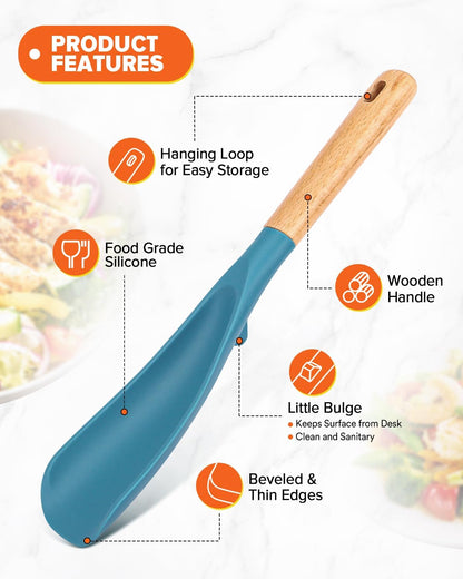 Cooking Spoon and Scraper for Nonstick Cookwares, Great for Cooking and Serving Durable BPA-Free