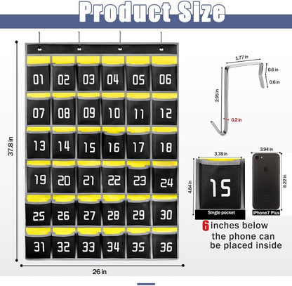 Loghot Classroom Accessories Closet Pocket Chart for Cell Phones Holder Wall Door Hanging Organizer