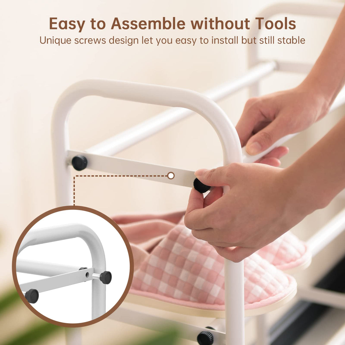 Gonfoam Expandable 2-Tier Shoe Rack for Closet and Entryway, White