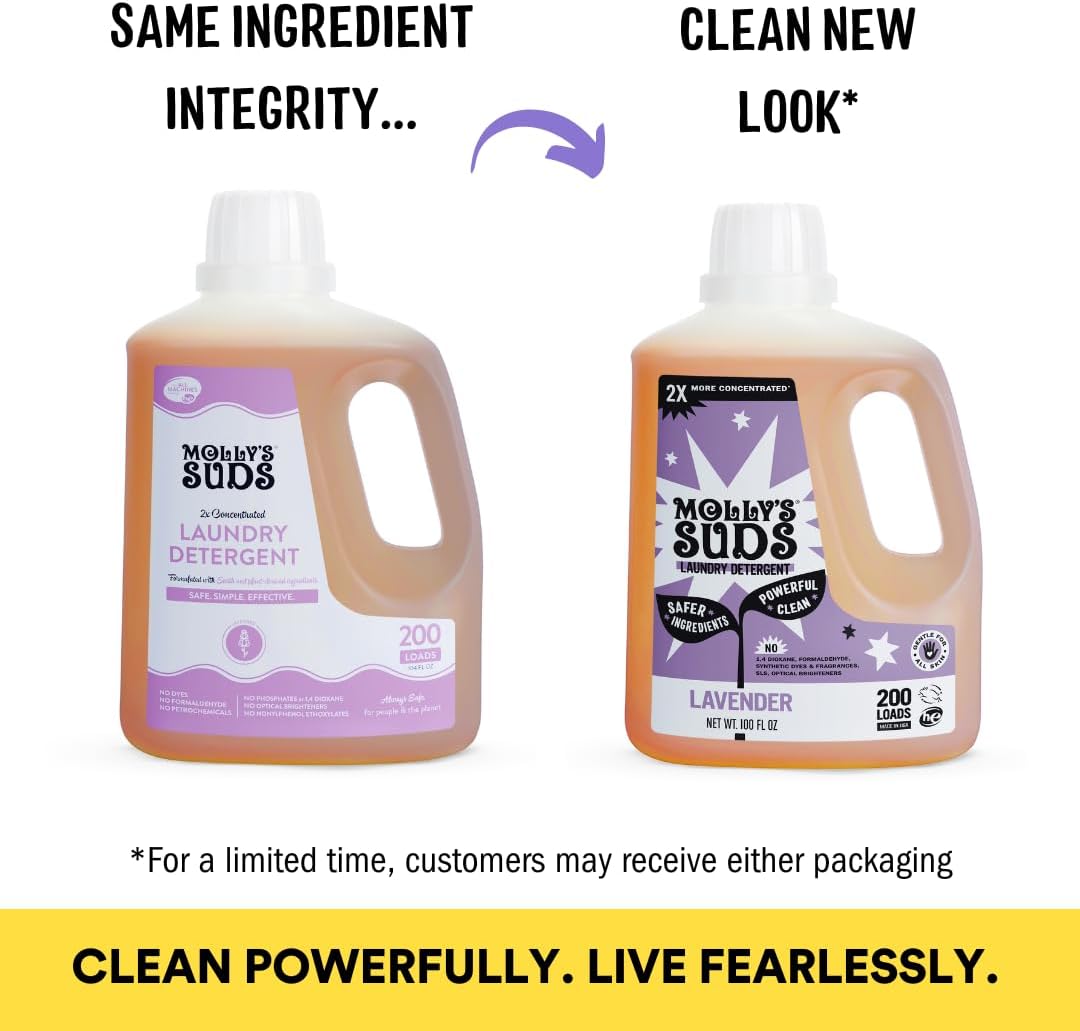 Molly's Suds Liquid Laundry Detergent | Clean Laundry Detergent Soap for Sensitive Skin | 2x