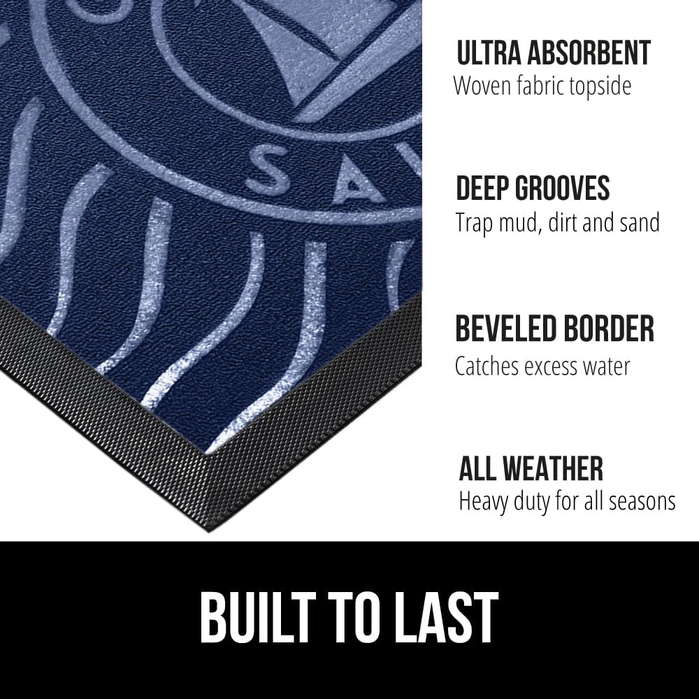 GORILLA GRIP 100% Waterproof All-Season WeatherMax Doormat US Designed Natural Rubber, Stain and