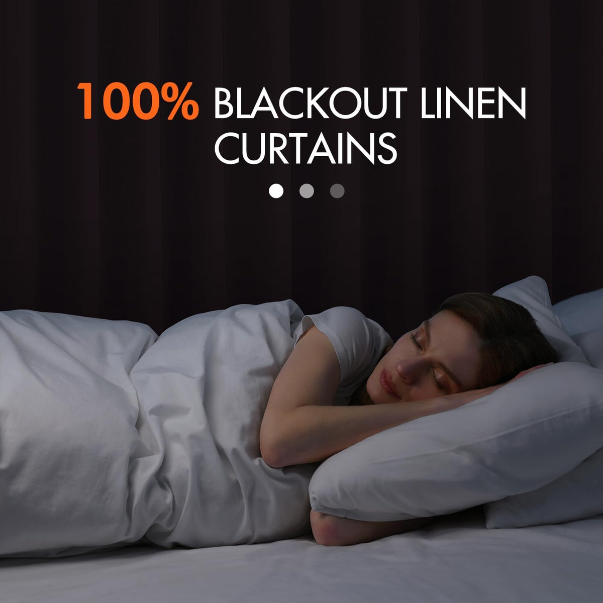 MIULEE 100% Blackout Curtains 90 Inch Long 2 Panels for Bedroom, Thick Luxury Faux Linen Black Out