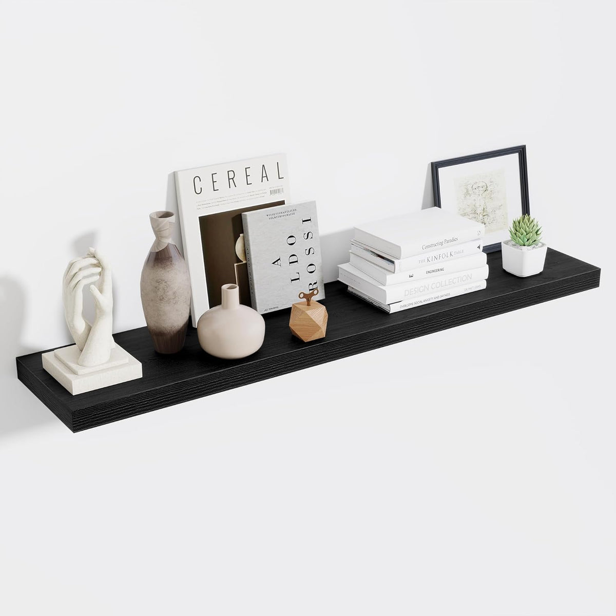 Fun Memories 55 Inch Fireplace Mentel Shelf, 10 Inch Deep Shelves for Display & Wall Storage