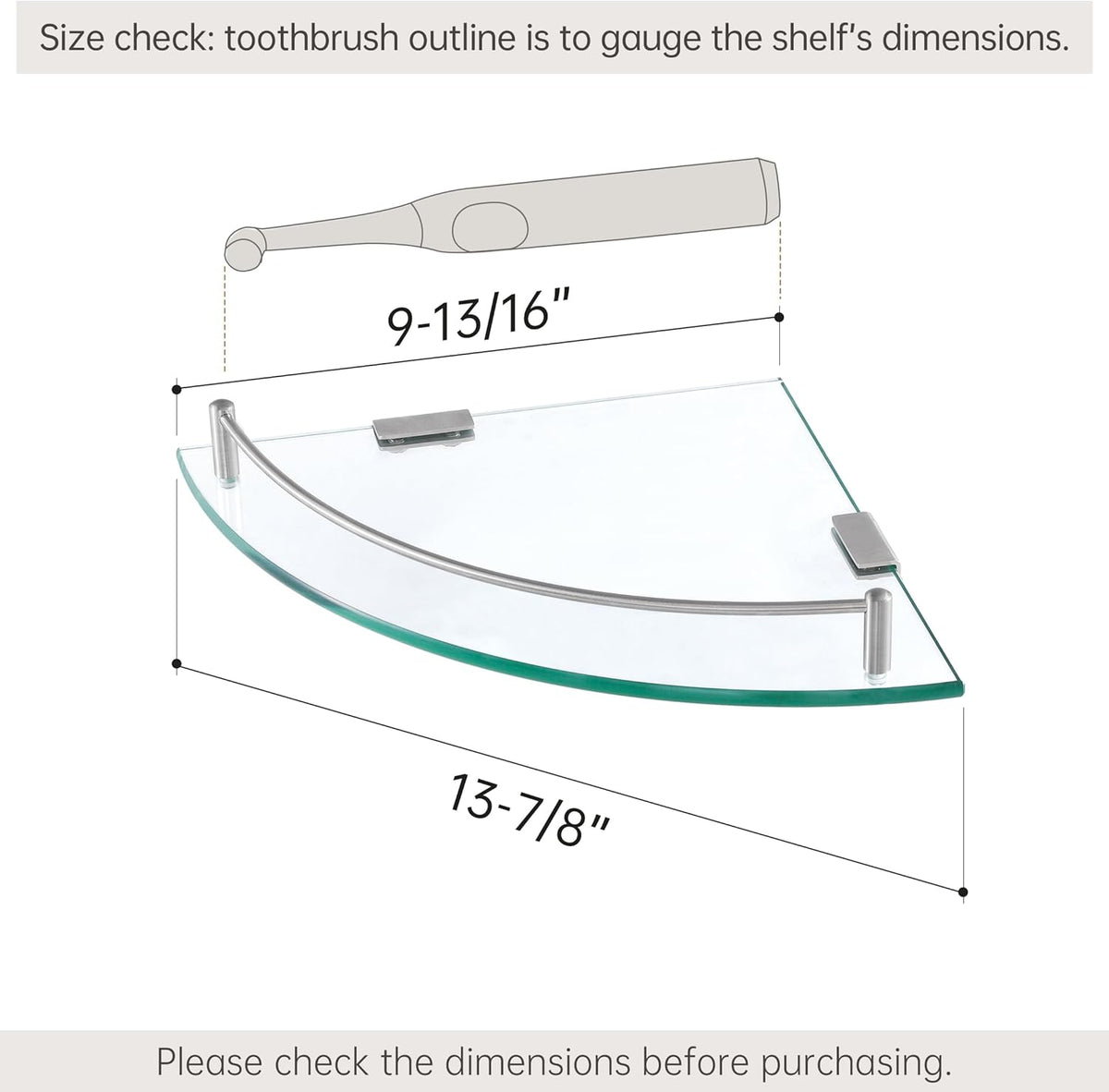 KES Glass Corner Shelf for Bathroom Corner Shelf 2 Pack Tempered Glass Shelf with Rail SUS 304