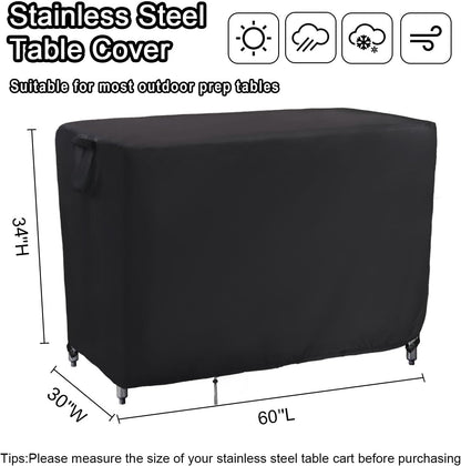 Kingling Outdoor Prep Table Covers, Waterproof Stainless Steel Table Cover Metal Table Cover
