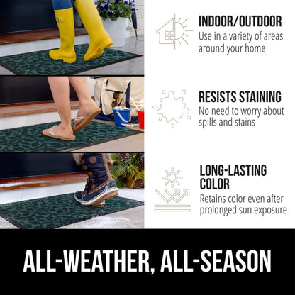 GORILLA GRIP 100% Waterproof All-Season WeatherMax Doormat, 72x24, US Designed Natural Rubber