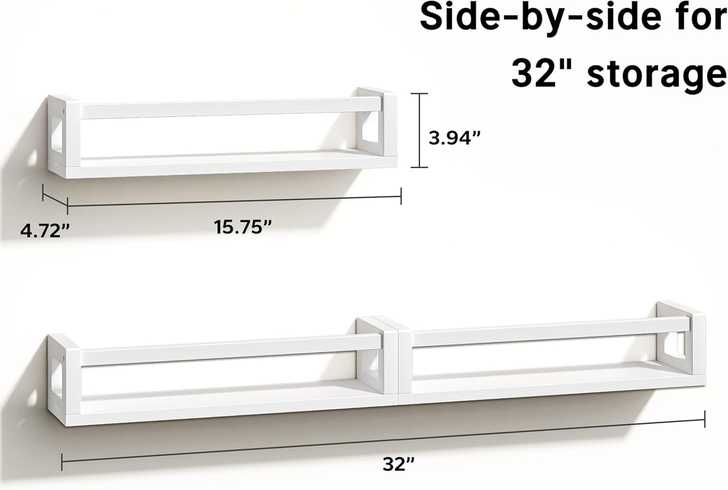 Upgraded Thick Floating Shelves - Multi-Use Wall-Mounted Bookshelves for Kids and Nursery, Ideal