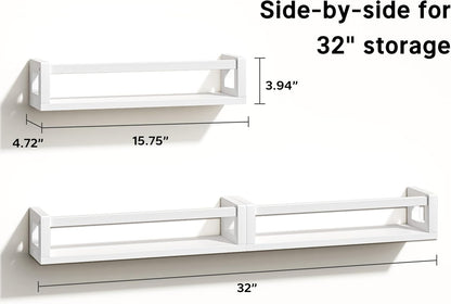 Upgraded Thick Floating Shelves - Multi-Use Wall-Mounted Bookshelves for Kids and Nursery, Ideal