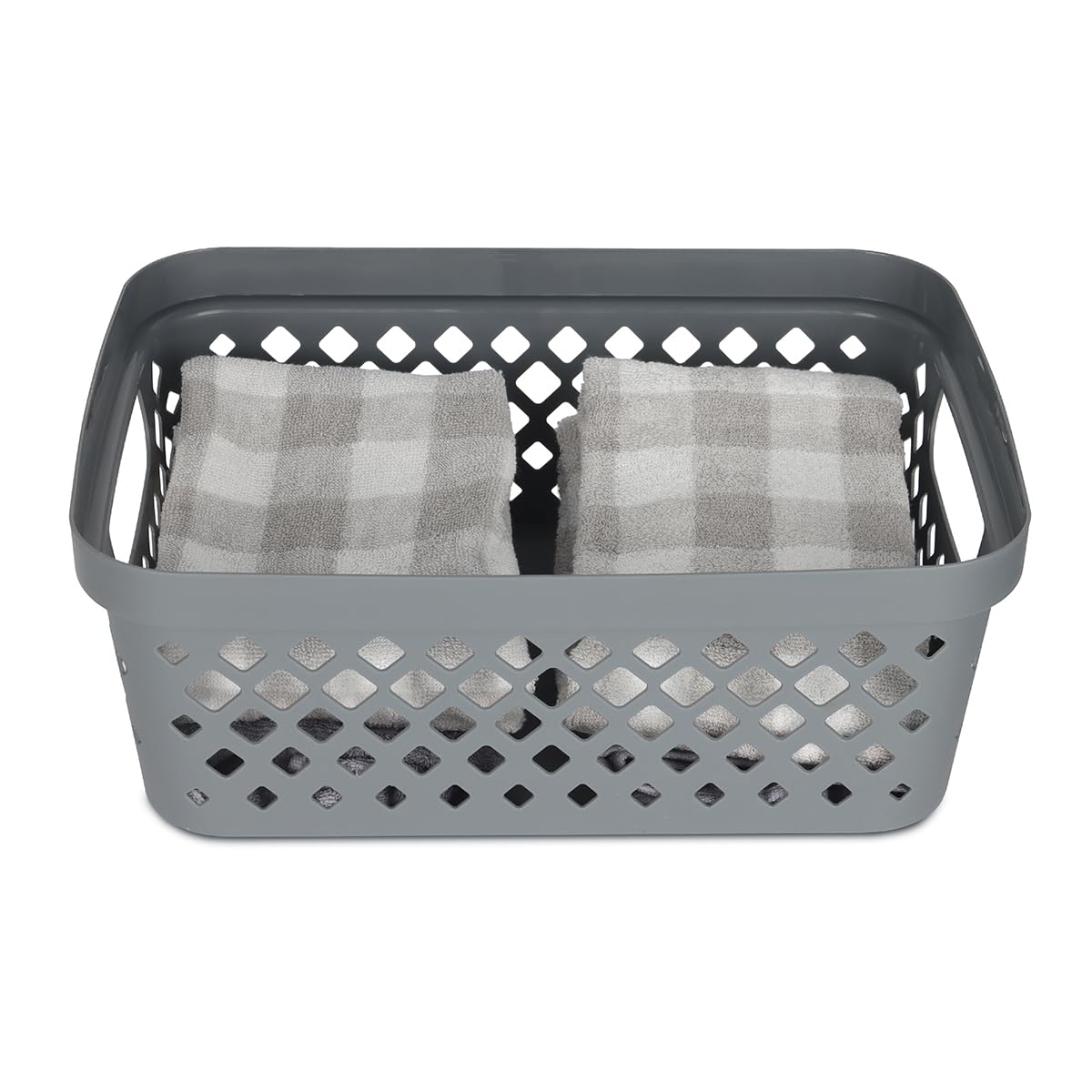 Glad Plastic Storage Basket Set, Value Pack of 6 | Open Storage Bins for Shelves, Bathroom, Pantry