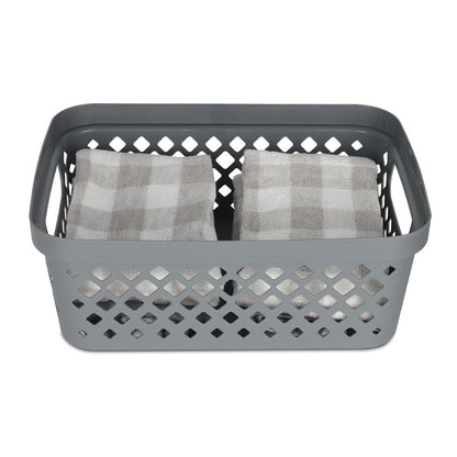 Glad Plastic Storage Basket Set, Value Pack of 6 | Open Storage Bins for Shelves, Bathroom, Pantry