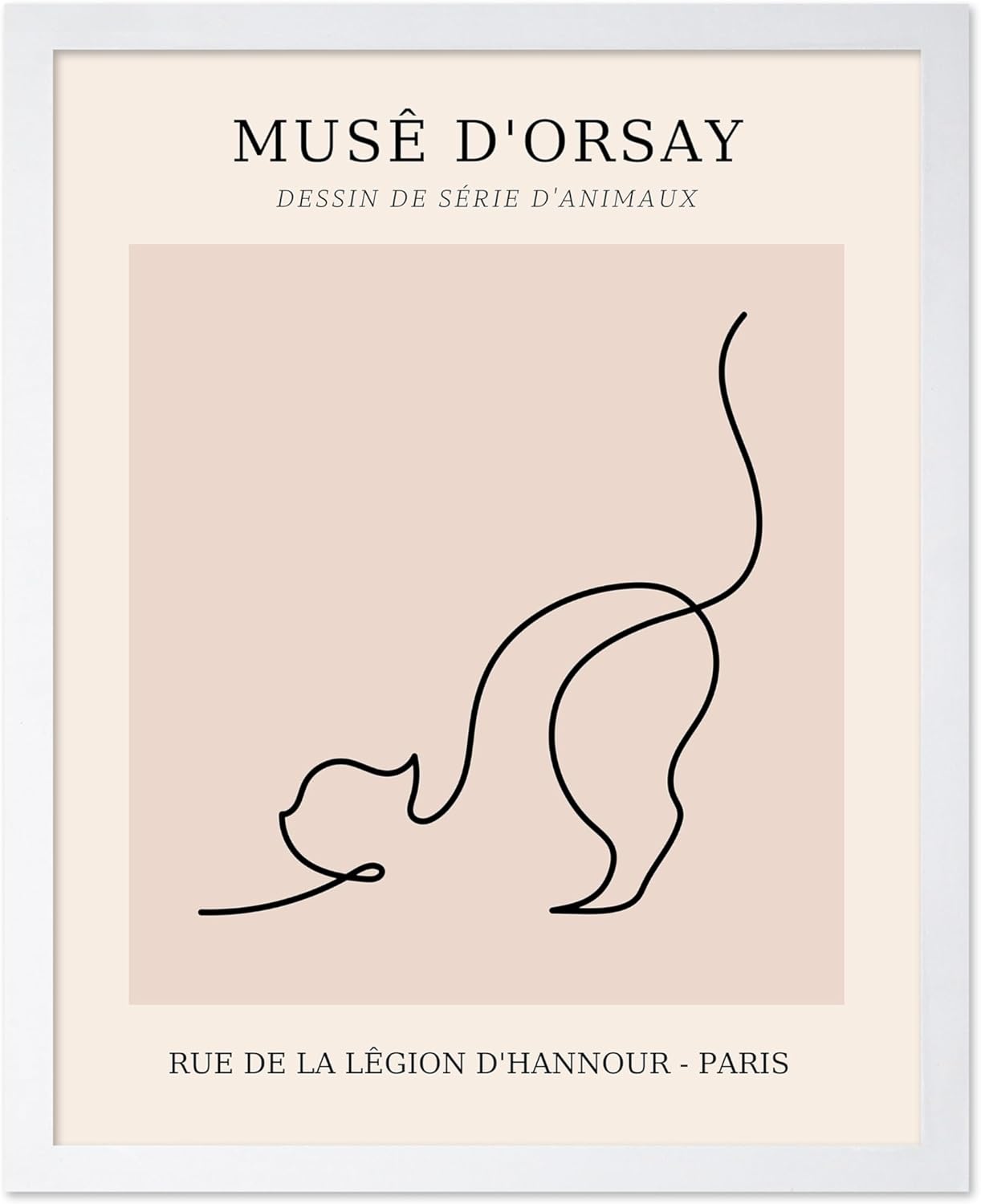 Poster Master Vintage Poster - Retro One Line Cat Drawing Print - Cat Art - Minimal Gift for Men