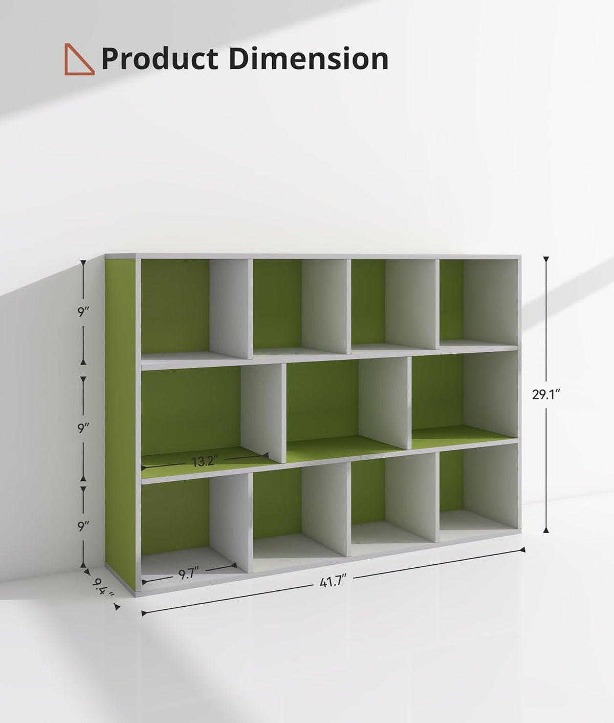 11 Cube Small Kids Bookshelf & Toy Organizer – Wooden Cube Bookcase for Playroom Organization and