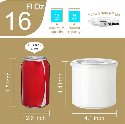 Sweejar Ceramic Food Storage Jar, Salt Container with Airtight Plastic Lid & Date Tracker, 16 Oz