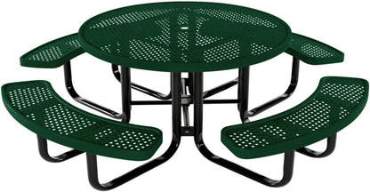 Coated Outdoor Furniture Heavy-Duty Portable Outdoor Kids Table with Umbrella Hole, Punched Steel