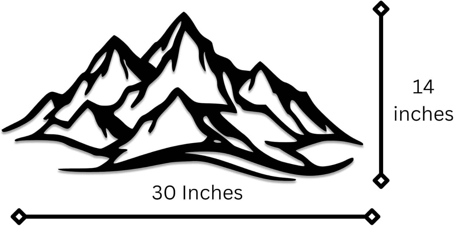 METALPLEX Mountain Range Metal Wall Art - Fade-Resistant and Rust-Free Indoor & Outdoor Aluminum