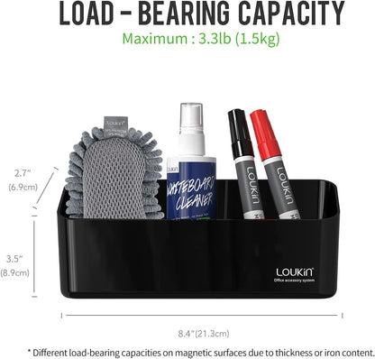 loukin Magnetic and Adhesive Marker Holder, Dry Erase Accessory Tray, Magnetic Storage Organizer