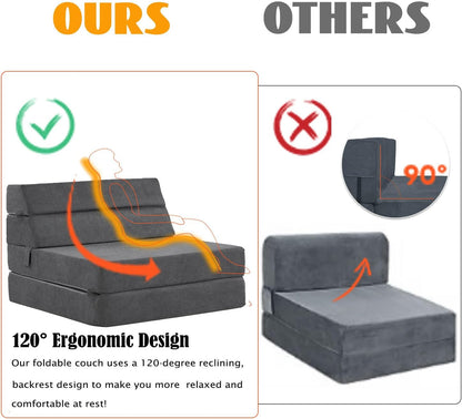 jela Foldable Sofa Bed Large Soft Foam Convertible Sleeper Chair Luxury Miss Fabric Fold Out Chair