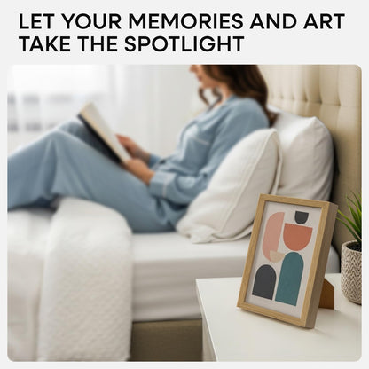Homeforia 8 x 10 Wood Picture Frame, High End Natural Oak 8x10 Light Wooden Frames with Mat 5x7