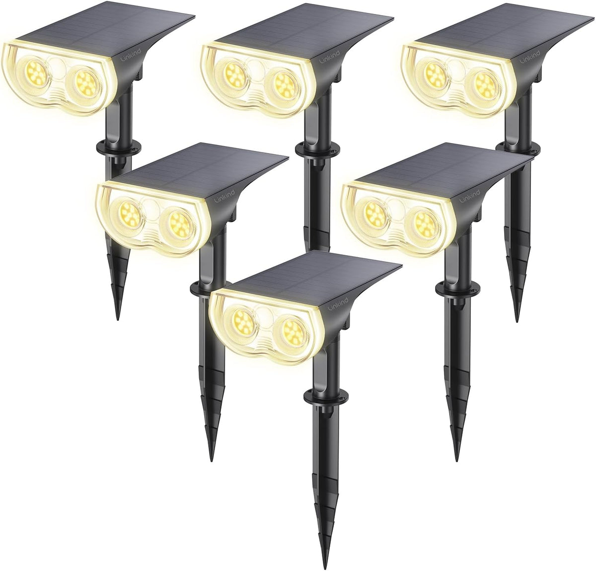 Linkind Solar Lights Outdoor Waterproof IP67, StarRay Dusk-to-Dawn Outdoor Solar Lights, 3 Lighting