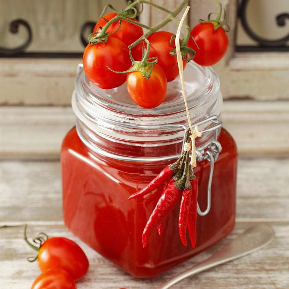 Spice Jars, 12 Pack 4oz Small Glass Jars with Airtight Hinged Lid, With 12 Spice Labels & Silicone
