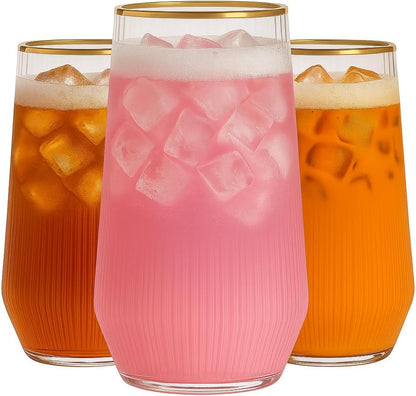 48 Pack Ribbed Ripple Stemless Toasting Glasses, Origami Durable 9 Oz BPA-Free Disposable Plastic