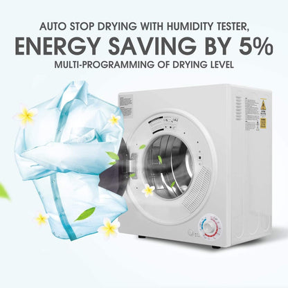 CTT 3.5 Cu. Ft. Clothes Dryer, 1500W Electric Dryers for Clothes, 110V Electric Clothes Dryer with