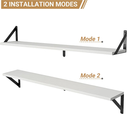 Heimlove Floating Shelves for Wall, 36 Inch Long Wood Floating Bookshelf Set of 3, Wall Mounted