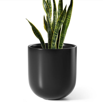 LE TAUCI 10 Inch Plant Pot, Ceramic Pots for Plants with Drainage Hole and Rubber Plug, Plant Pots