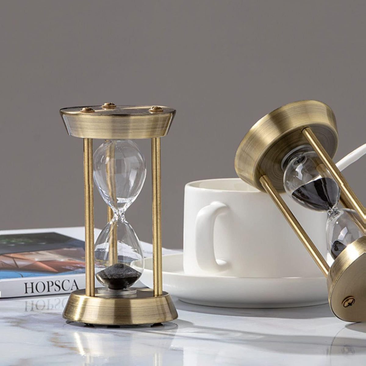 Sanduhr 15 Minuten,Hour Glass,360°-Drehung Metal Vintage Hourglass,Hourglass Decor,for Home