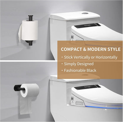 Toilet Paper Holder,Adhesive,Matt Black,Wall Mount,Toilet Paper Roll Holder,no